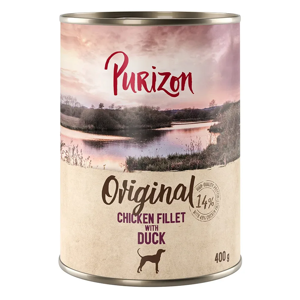Sparpaket Purizon Original 12 x 400 g - Adult: Hühnerfilet mit Ente, Karotten und Brombeeren