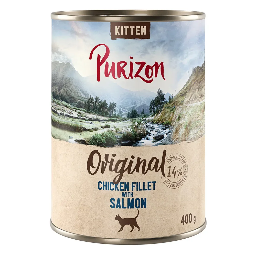 Purizon Adult 12 x 400 g - getreidefrei - Kitten: Hühnerfilet mit Lachs