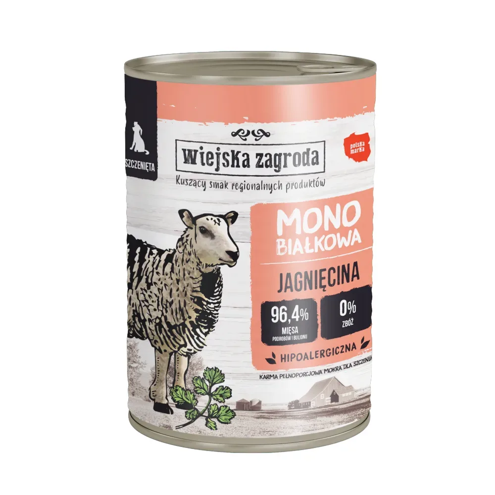 Sparpaket Wiejska Zagroda Dog 24 x 400 g - Puppy Lamm