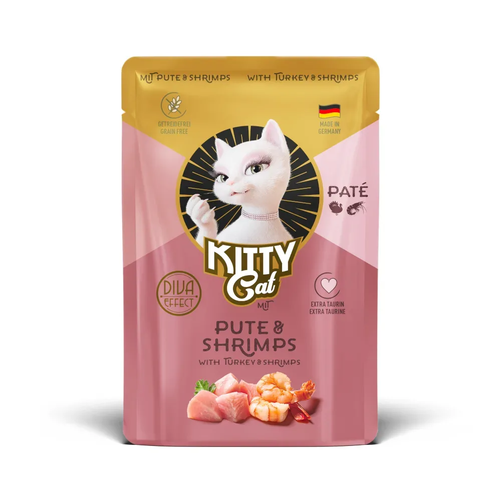 Sparpaket KITTY Cat Paté 24 x 85 g - Pute & Shrimps