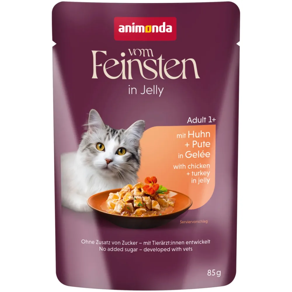 Sparpaket Animonda Vom Feinsten Adult Raffinesse in Gelee 48 x 85 g - reich an Huhn mit Pute