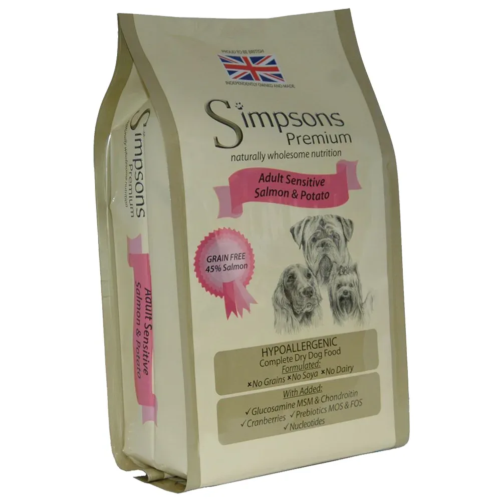 Simpsons Premium Adult Sensitive Lachs & Kartoffel - Sparpaket: 2 x 12 kg