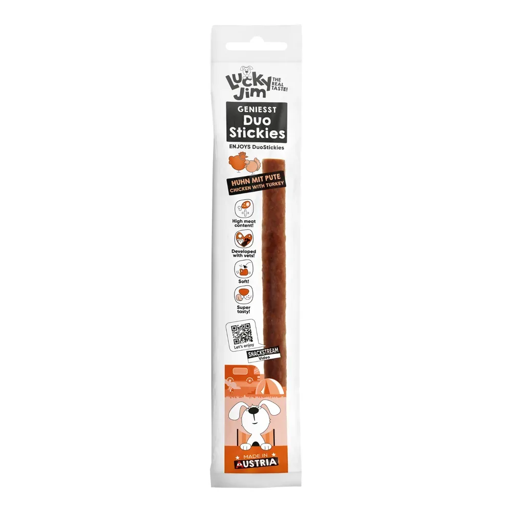 Lucky Jim DuoStickies - Sparpaket: Huhn mit Pute (3 x 15 g)