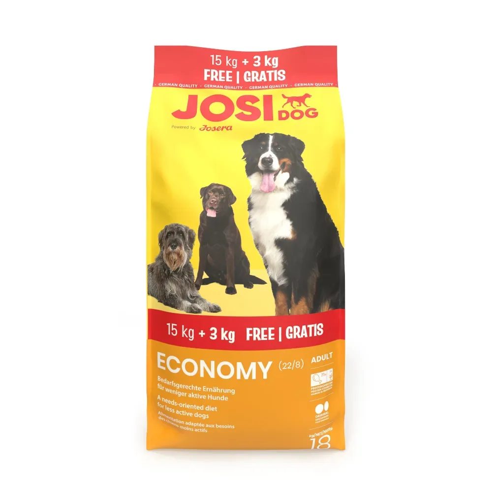 3 kg gratis! JosiDog Economy 18 kg - Adult