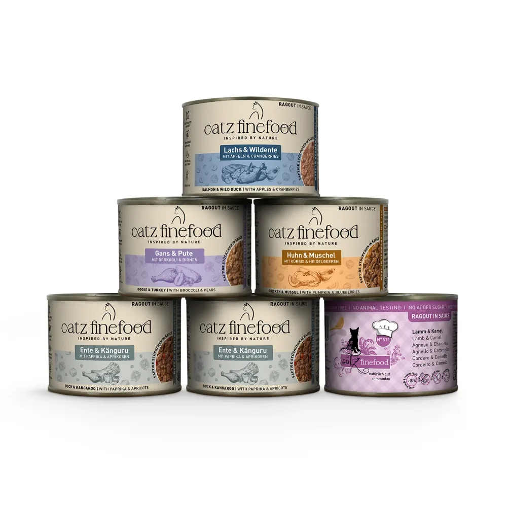 Sparpaket catz finefood Ragout 24 x 190 g - Mix (5 Sorten)