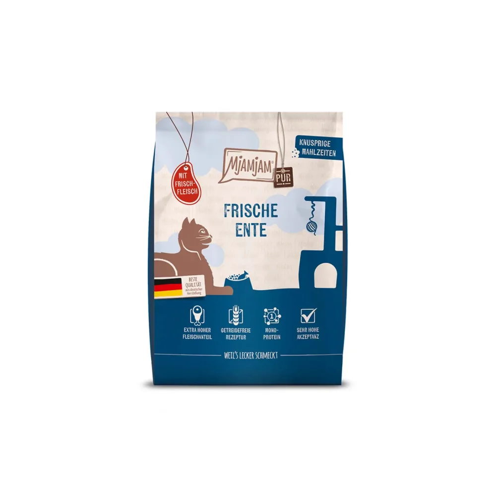 MjAMjAM Trockenfutter Katze, Adult, Knusprige Mahlzeiten Pur Ente 300 g