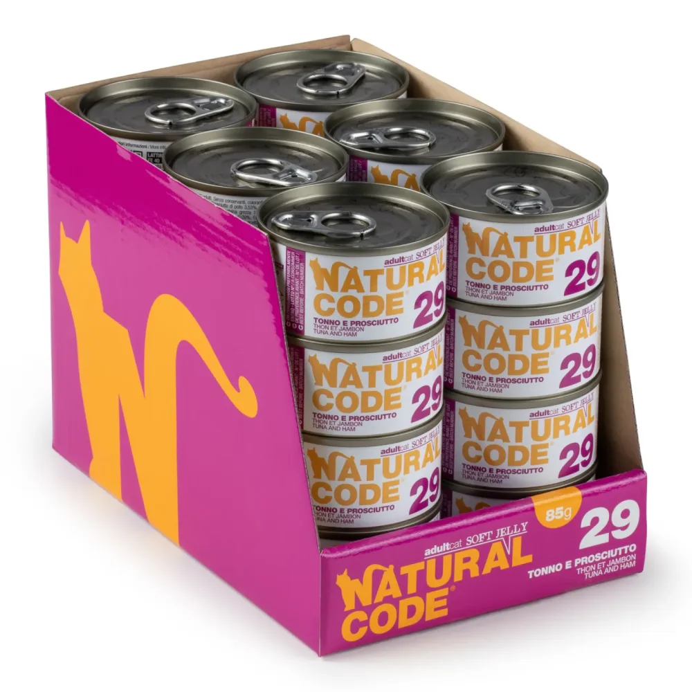 Natural Code Soft Jelly Can 24 x 85 g - Thunfisch und Schinken