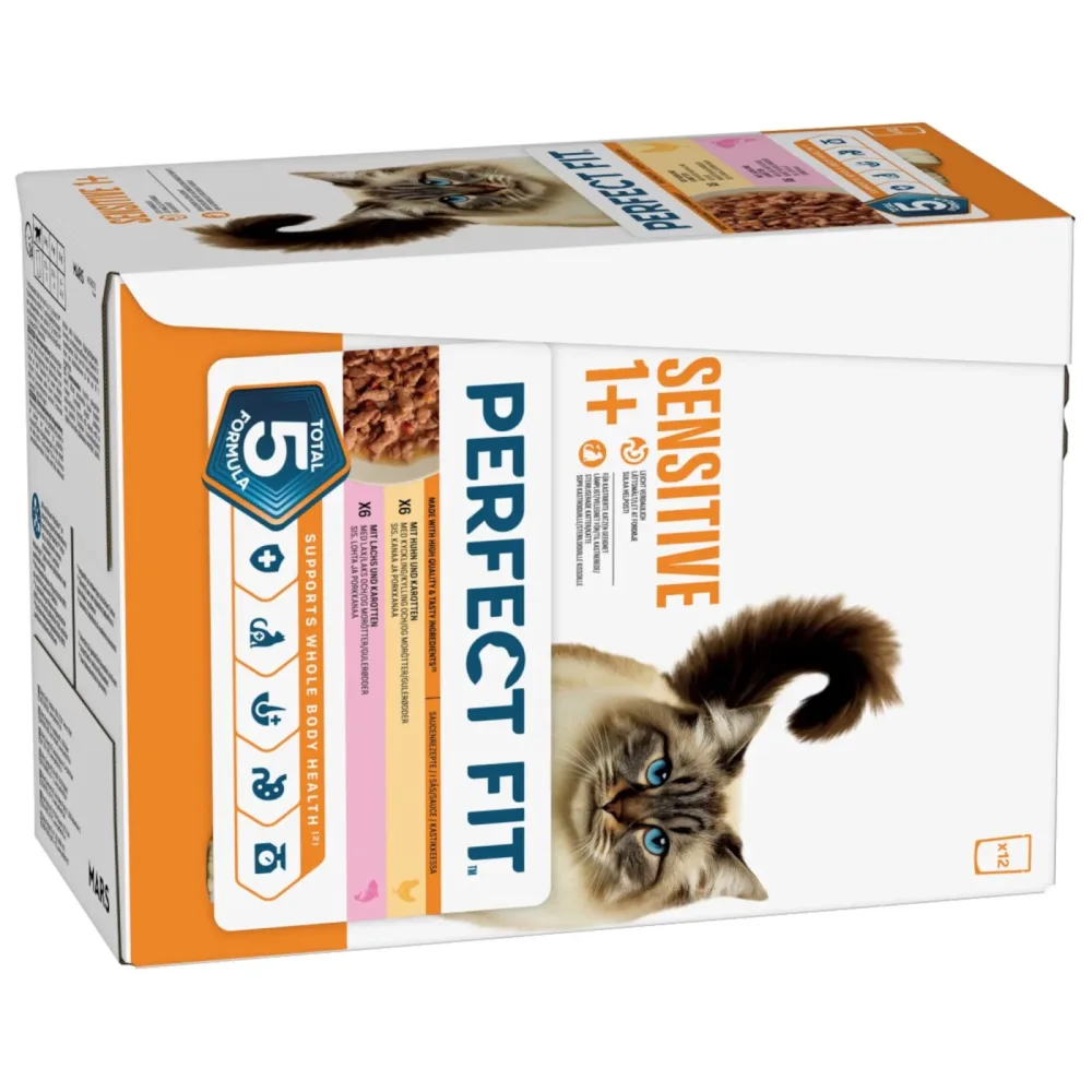 Perfect Fit Sensitive 1+ - Huhn & Lachs (12 x 85 g)