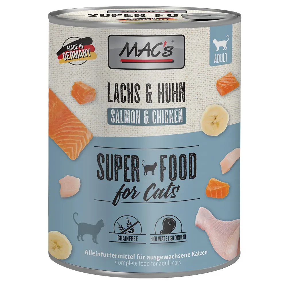 Sparpaket MAC´s Cat 12 x 800 g - Lachs & Huhn