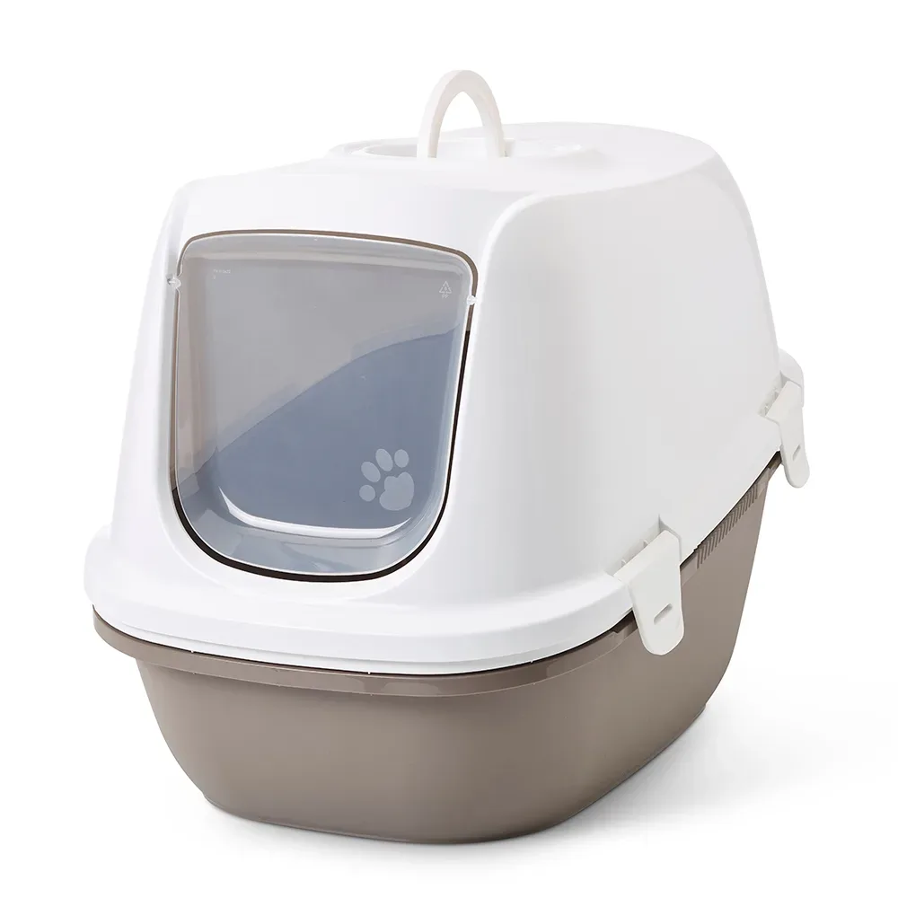 Savic Katzentoilette Reina mit Sieb - grau / weiss