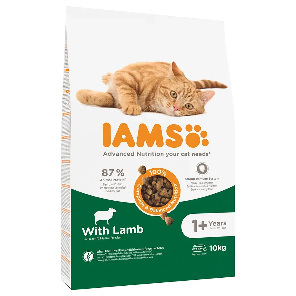 Sparpaket IAMS 2 x Grossgebinde - Ausgewachsene Katzen Lamm - 2 x 10 kg