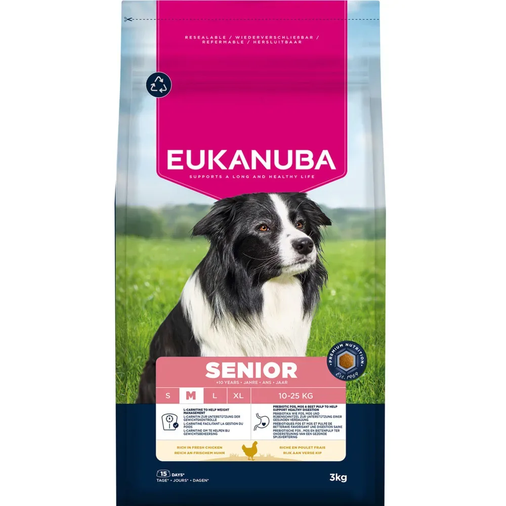 Eukanuba Premium Nutrition Senior Medium Breed Huhn - Sparpaket: 2 x 3 kg