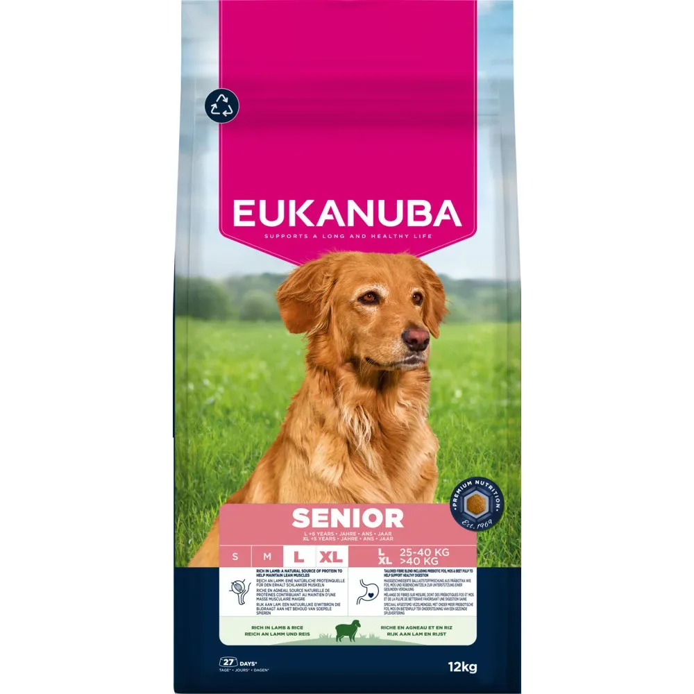 Eukanuba Premium Nutrition Senior Large & Giant Breed Lamm & Reis - Sparpaket: 2 x 12 kg