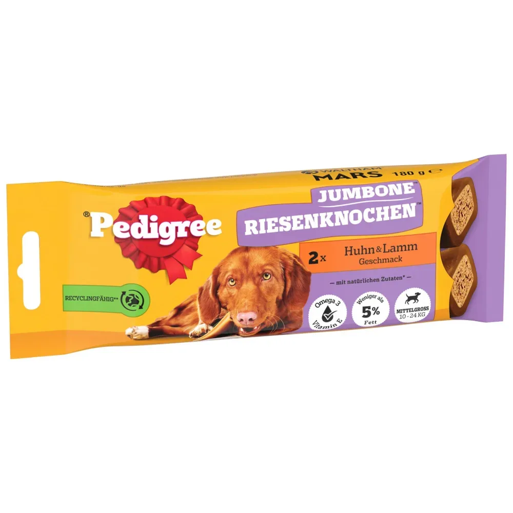 Pedigree Riesenknochen Medium - Huhn und Lamm 12 x 180 g (12 x 2 Stück)