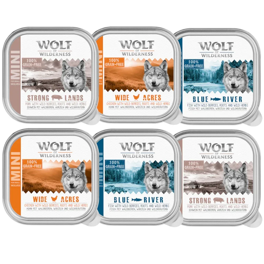 Mix-Pakete Wolf of Wilderness Adult - 6 x 800 g Wildschwein, Huhn, Lamm