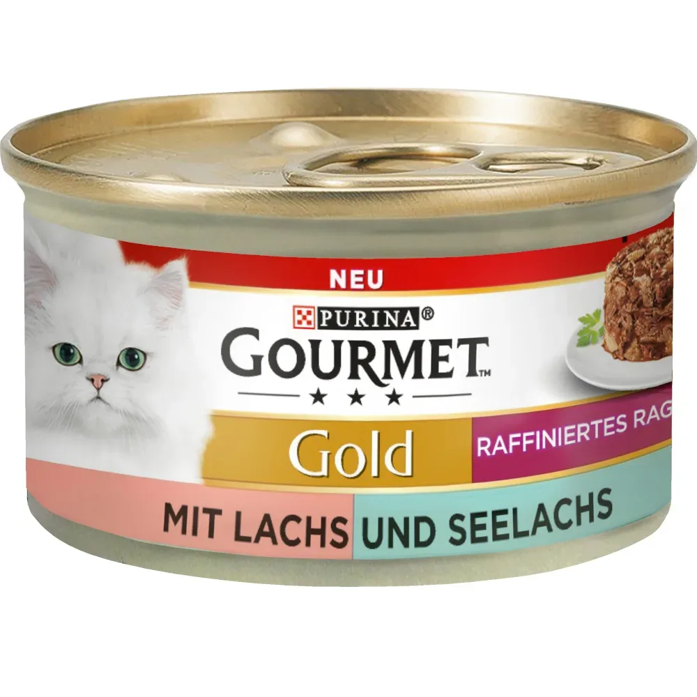 Sparpaket Gourmet Gold Raffiniertes Ragout 24 x 85 g - Lachs und Seelachs Duo