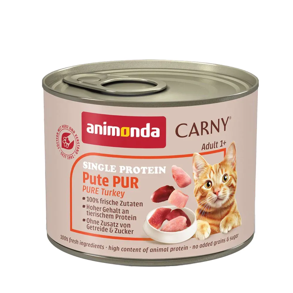 Sparpaket animonda Carny Single Protein Adult 24 x 200 g - Pute pur