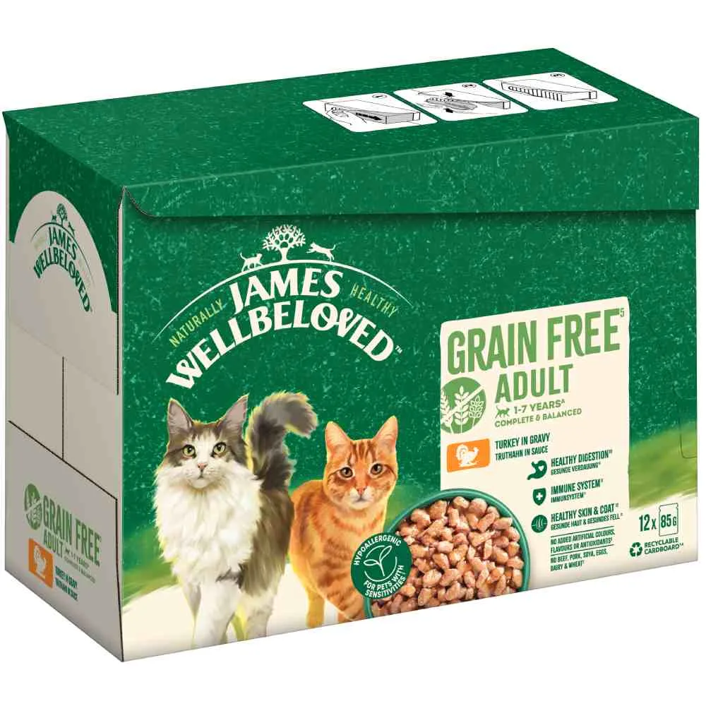 James Wellbeloved Adult Cat Grain Free Truthahn - 12 x 85 g