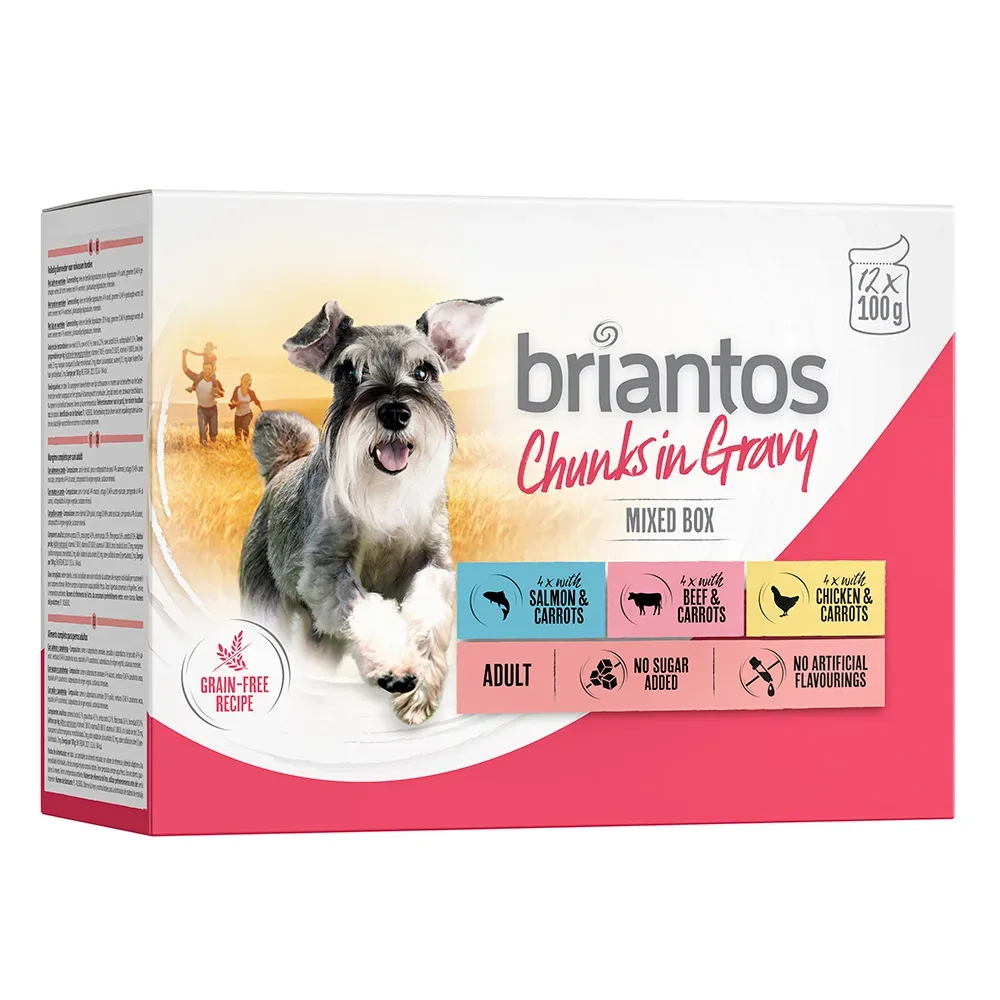 Briantos Chunks in Gravy 12 x 100 g - Mix (3 Sorten)
