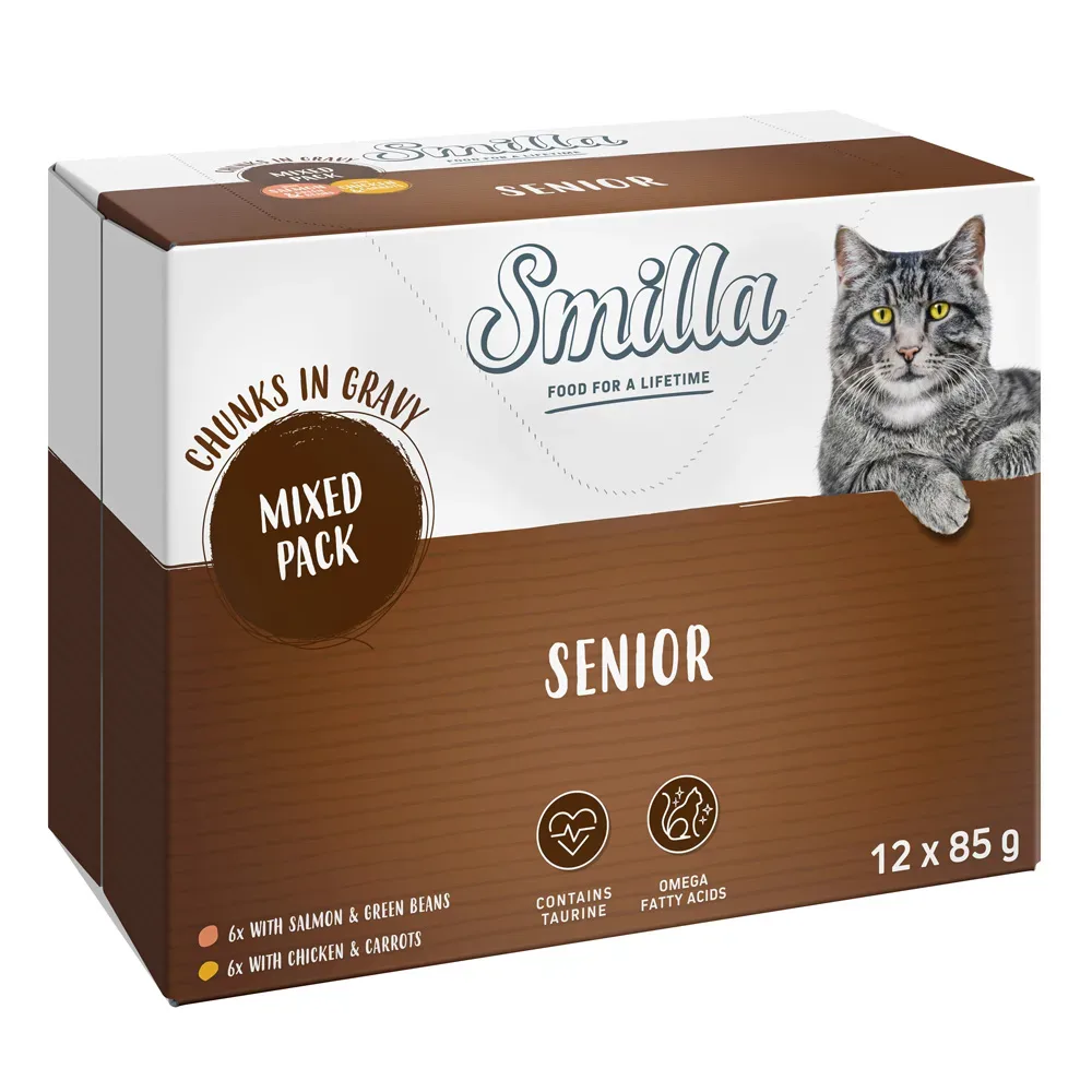Smilla Frischebeutel Senior Häppchen in Sauce mit Gemüse - Mixpaket (24 x 85g)