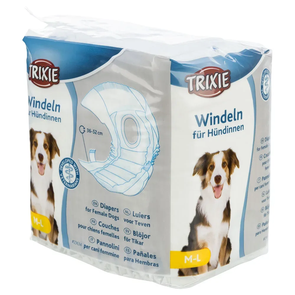 Trixie Windeln für Hündinnen - Grösse M-L: 36-52 cm, 12 Stück