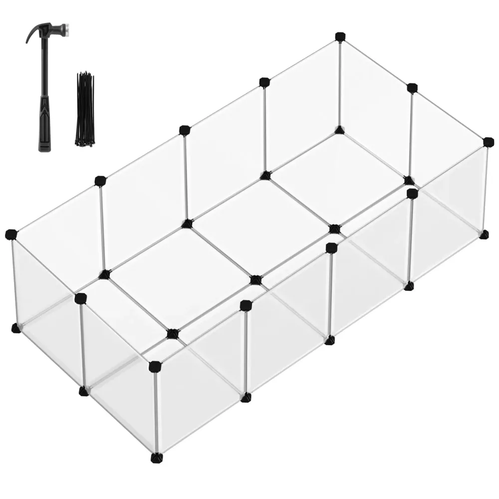 Songmics Cabinet aus Plastik, weiss - L 143 x B 73 x H 46 cm