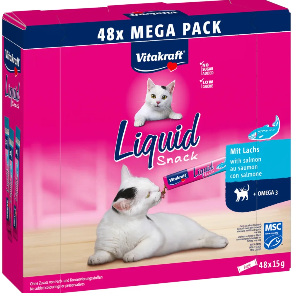 Vitakraft Liquid Snack mit Lachs 48 x 15 g