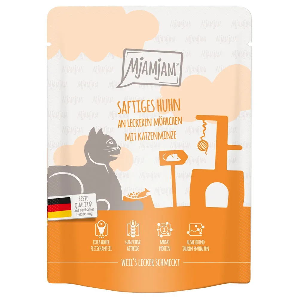 Sparpaket MjAMjAM Quetschie 24 x 300 g - saftiges Huhn an leckeren Möhrchen