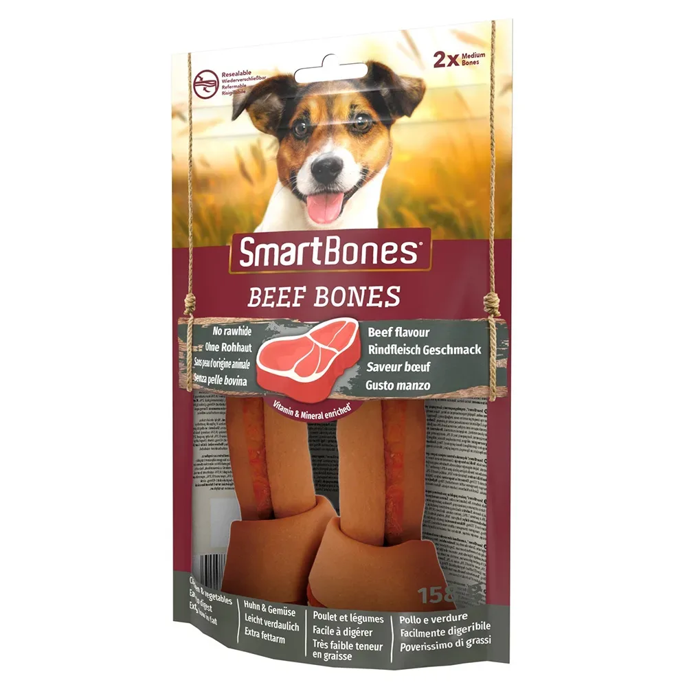 2 + 1 gratis! 3 x SmartBones Kausnacks - Knochen mit Rind für mittelgrosse Hunde (3 x 2 Stück)