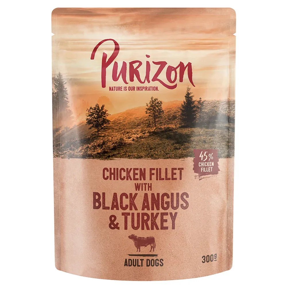 Purizon Original Adult 6 x 300 g - Hühnerfilet mit Black Angus & Truthahn, Süsskartoffel und Cranberry