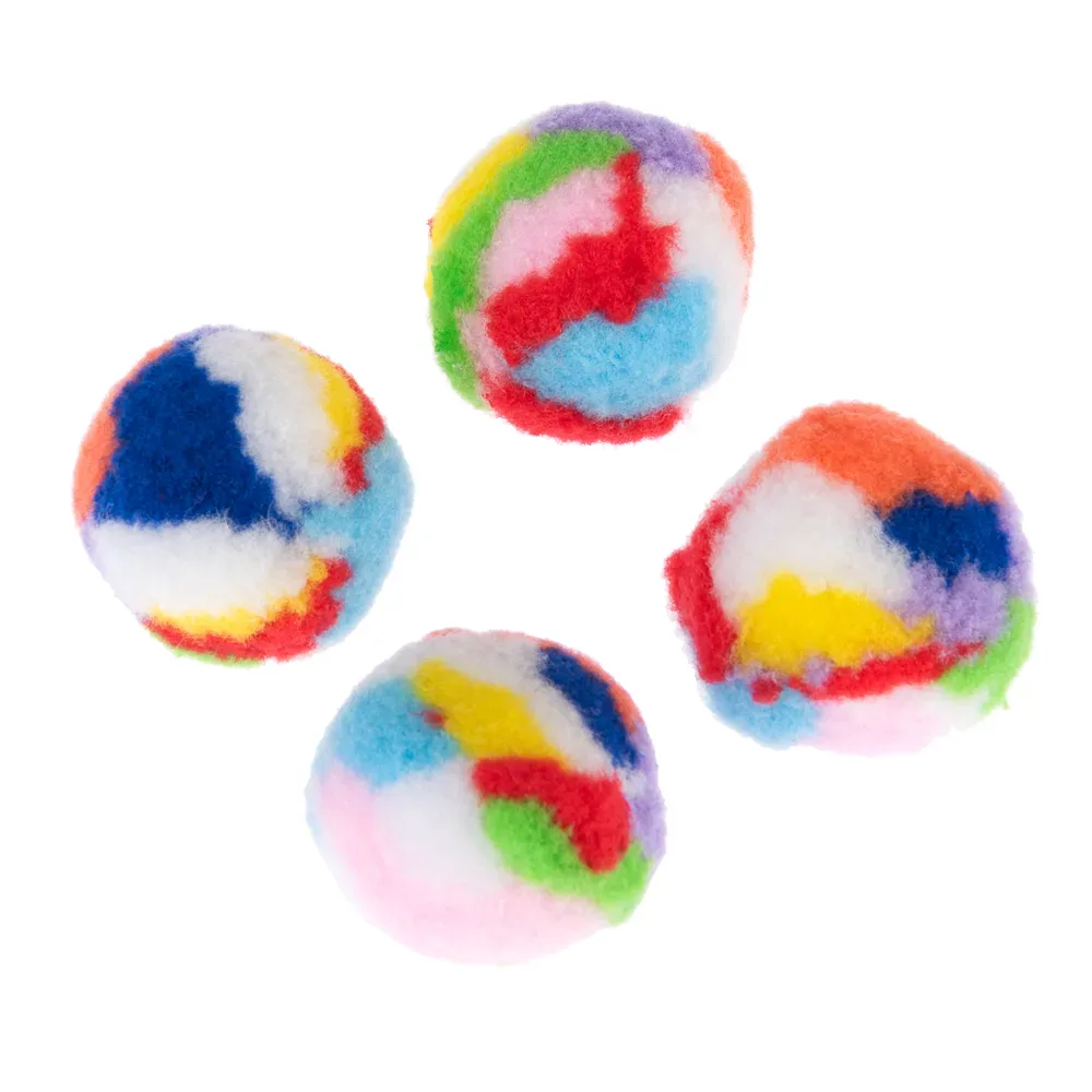 TIAKI Katzenspielzeug-Set Flauschbälle - 4er Set
