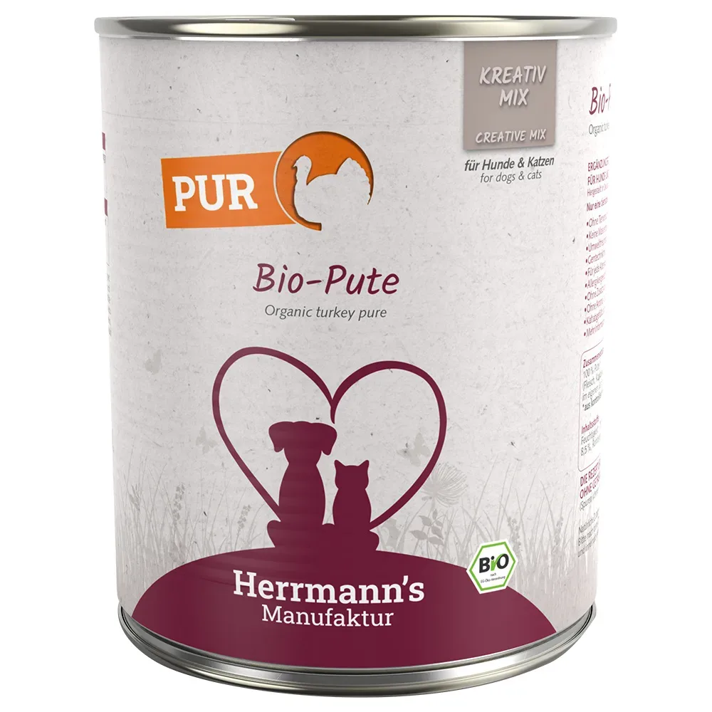 Sparpaket Herrmann's Reinfleisch / Bio-Reinfleisch 24 x 800 g - Bio-Pute