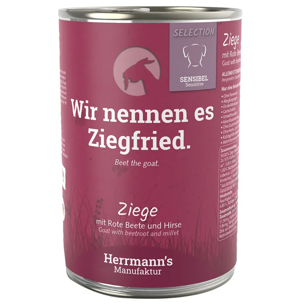 Herrmann's Selection Sensible 12 x 400 g - Ziege mit Bio-Roter Beete & Bio-Hirse