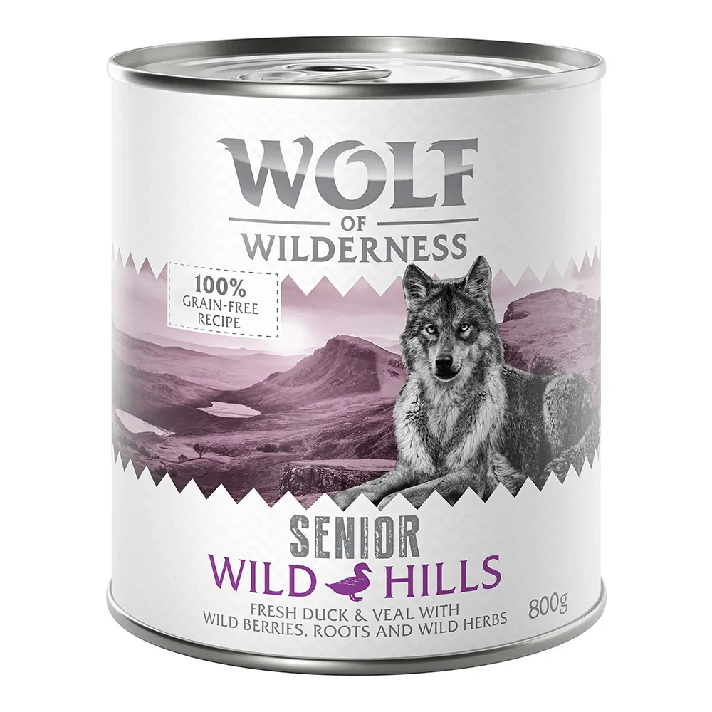 Wolf of Wilderness Senior - Duo-Protein 6 x 800 g - Wild Hills - Ente & Kalb