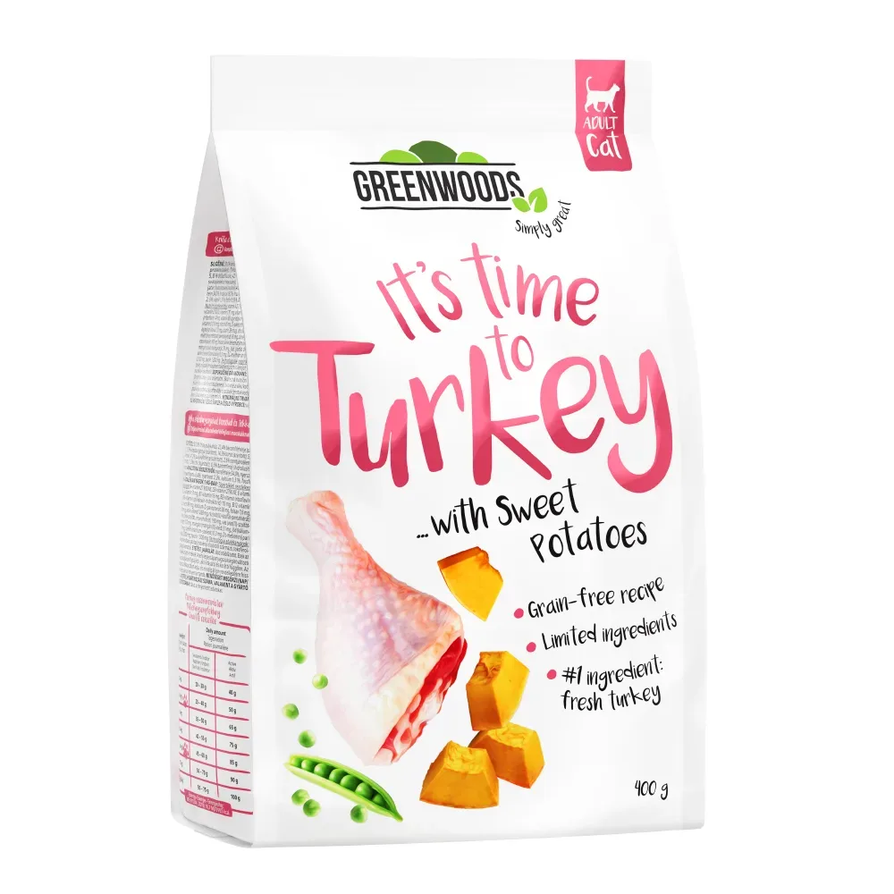 Sparpaket Greenwoods Adult 3 x 3 kg - Pute mit Süsskartoffeln, Erbsen und Kürbis