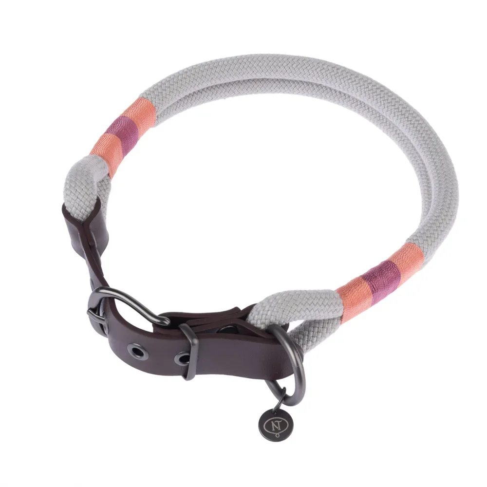 Nomad Tales Spirit Halsband, stone - Passende Leine: 200 cm lang, Ø 10 mm