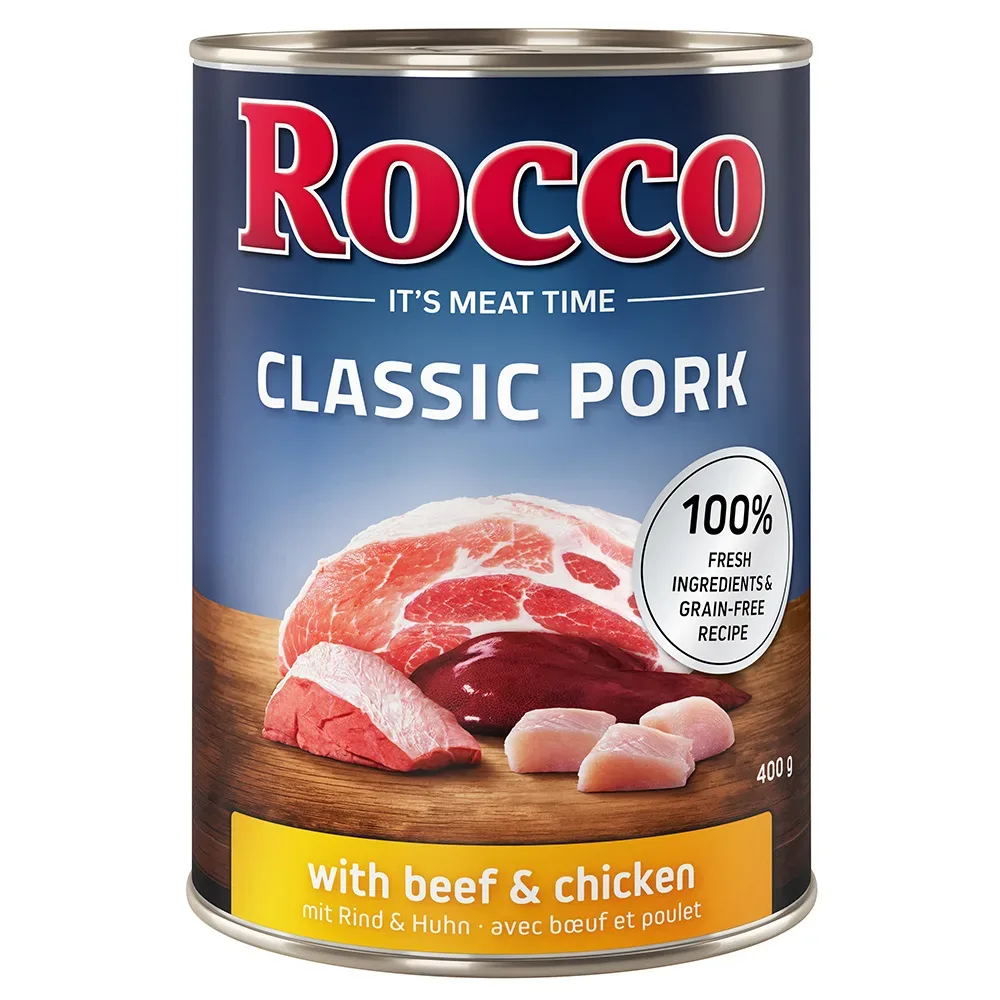 Sparpaket Rocco Classic Pork 12 x 400 g - Huhn & Lachs