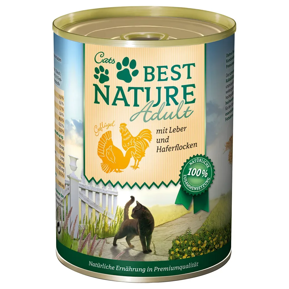 Best Nature Cat Adult 6 x 400 g - Geflügel & Leber