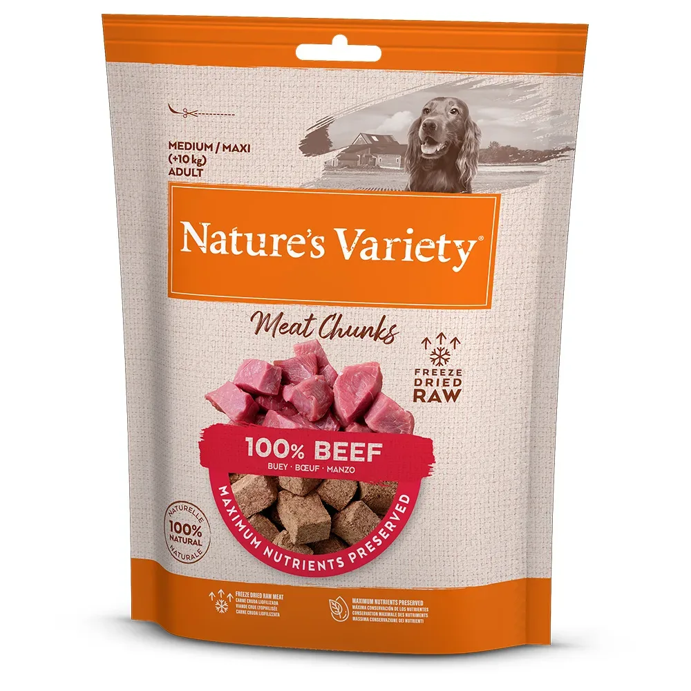 Nature's Variety Gefriergetrocknete Chunks für Hunde - Sparpaket: Huhn (2 x 50 g)
