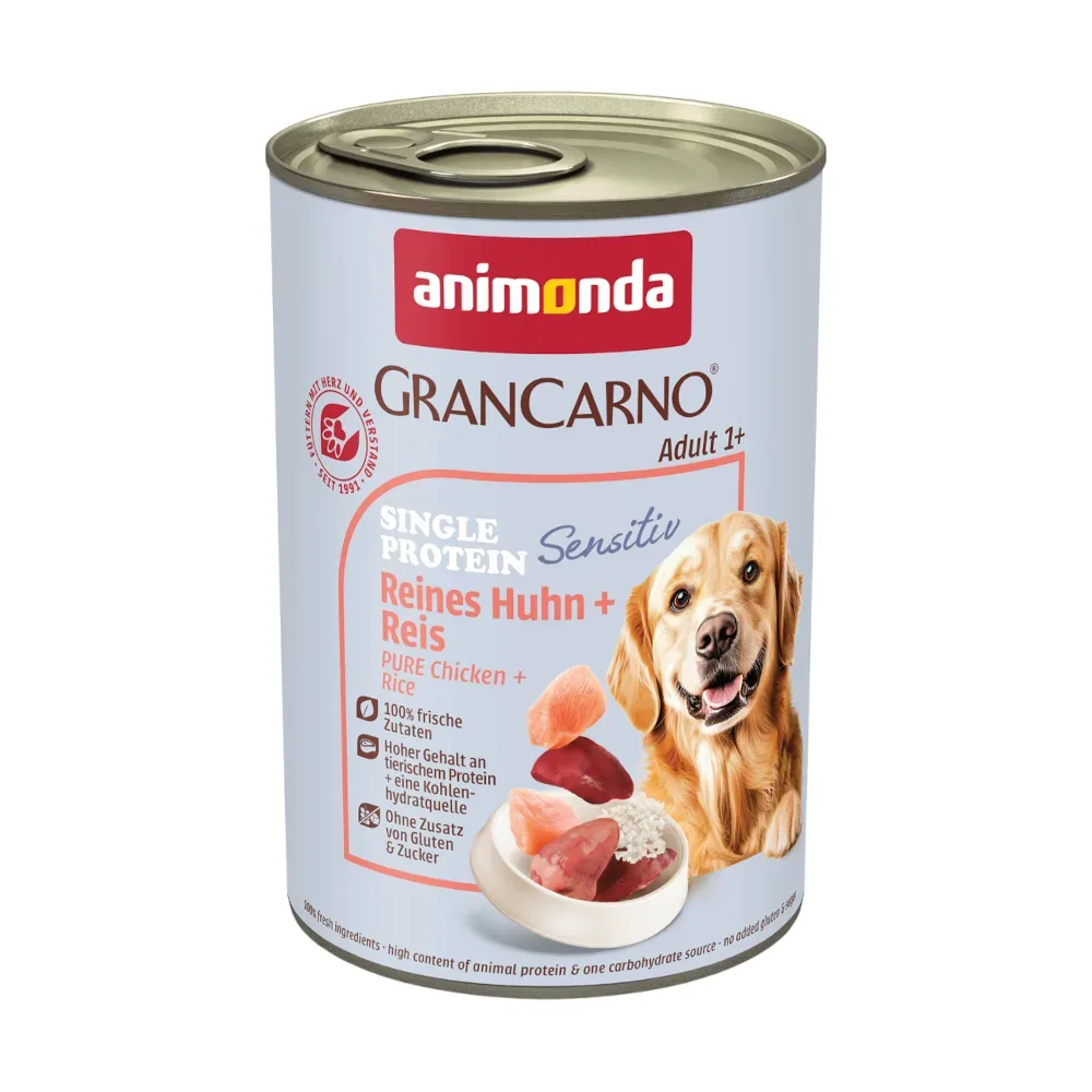 animonda Grancarno Adult Single Protein Sensitiv 24 x 400 g - Reines Huhn & Reis