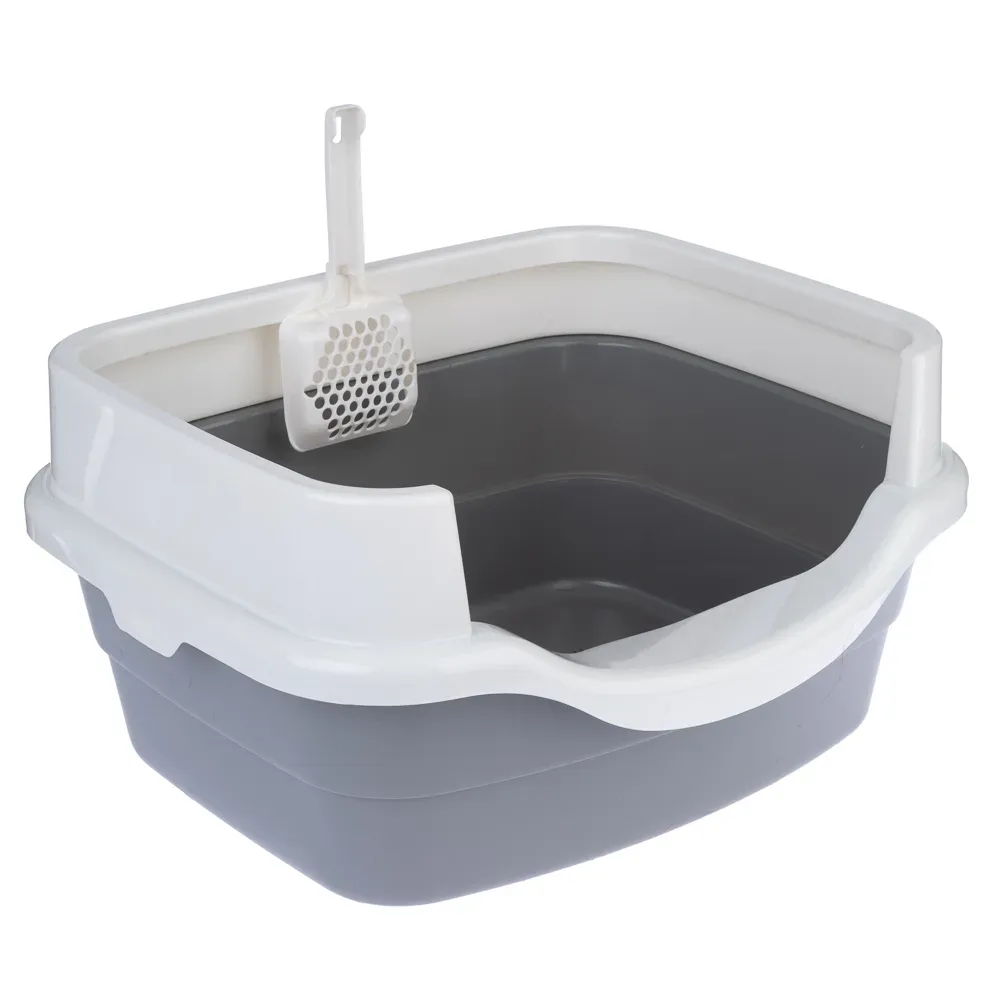 TIAKI Schalentoilette Stormy - dunkelgrau / weiss