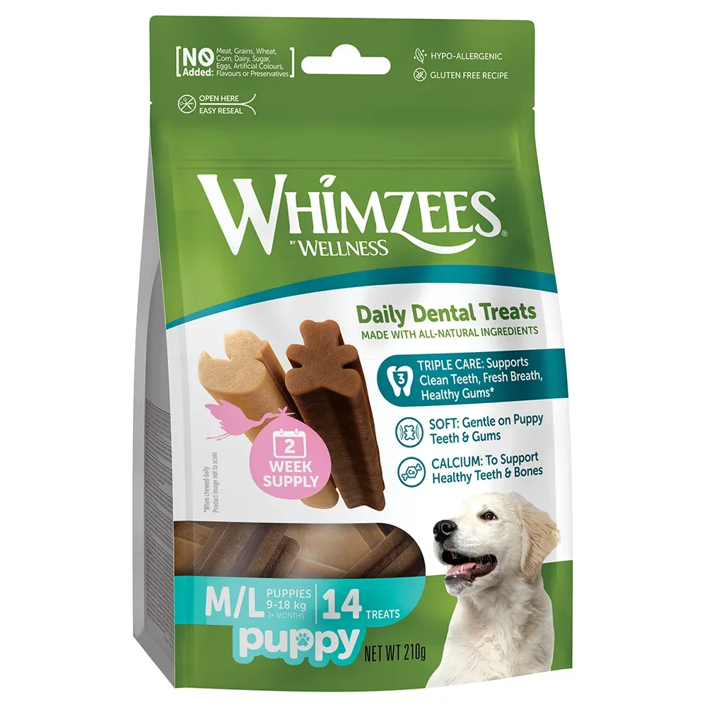 Whimzees by Wellness Sticks für Welpen - Sparpaket: 2 x Grösse M/L