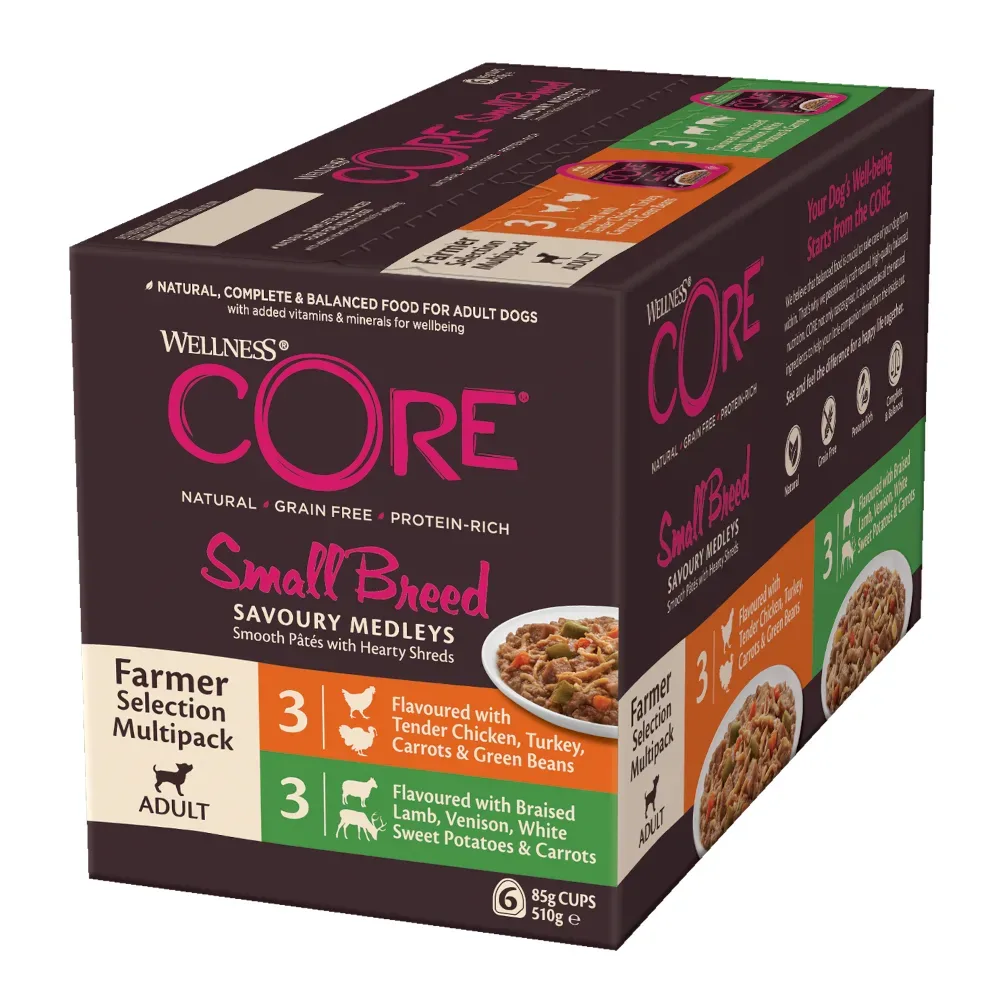 Wellness Core Savoury Medleys Small Breed - Sparpaket: Farmer Selection (12 x 85 g)