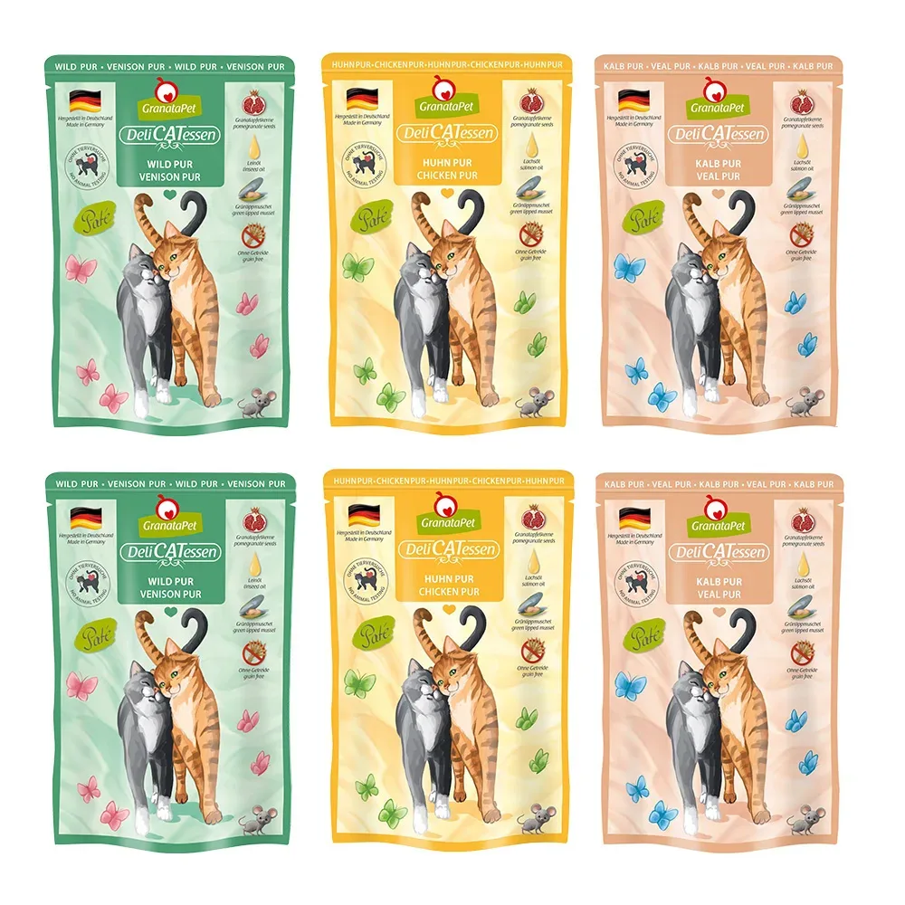 Sparpaket GranataPet DeliCatessen Pouch 24 x 85 g - Mixpaket II PUR (3 Sorten)