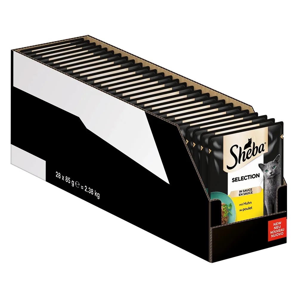 Megapack Sheba Varietäten Frischebeutel 28 x 85 g - Sauce Lover mit Thunfisch