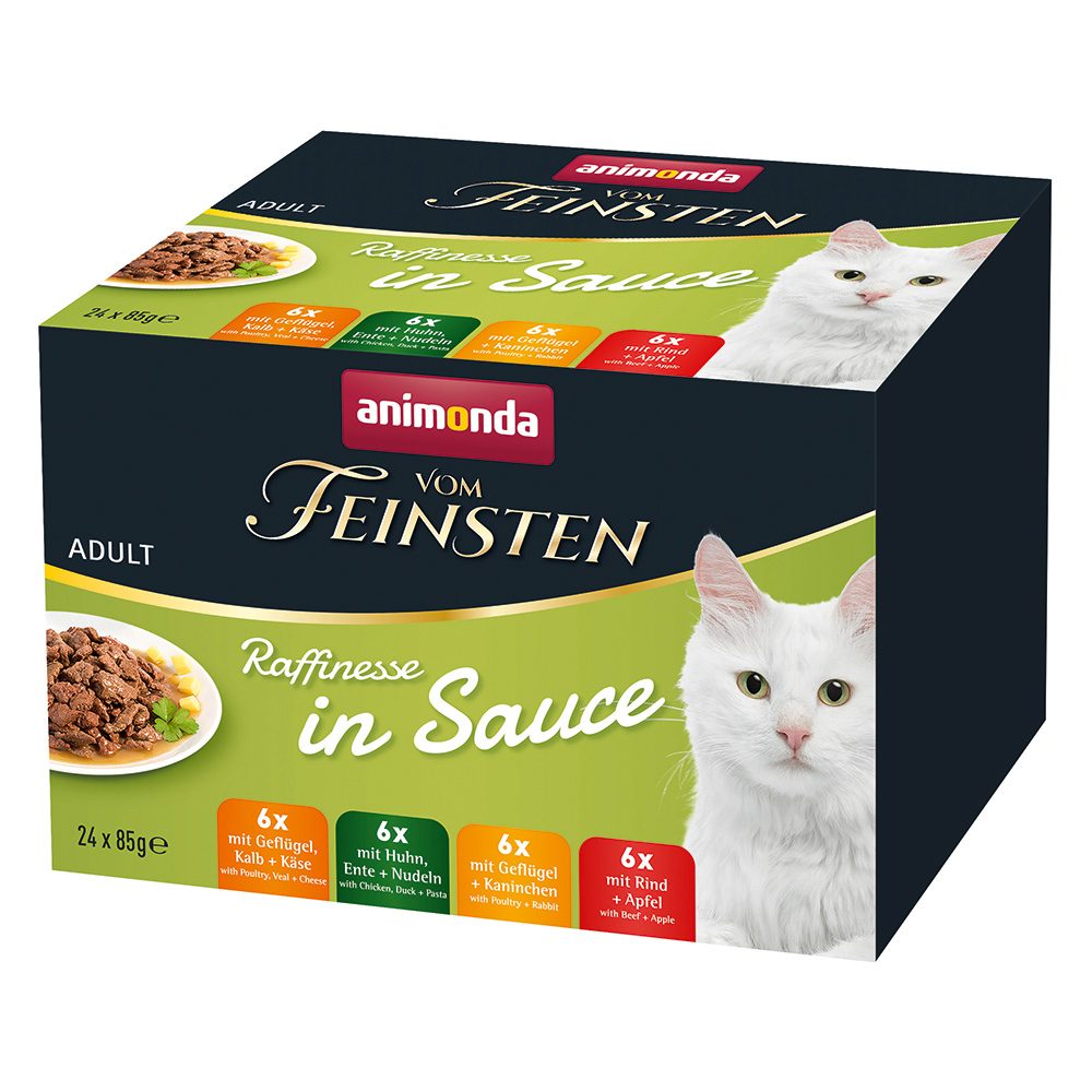 animonda Vom Feinsten Nassfutter Katze, Adult, Raffinesse, in Sauce, Mixpack 24x85g