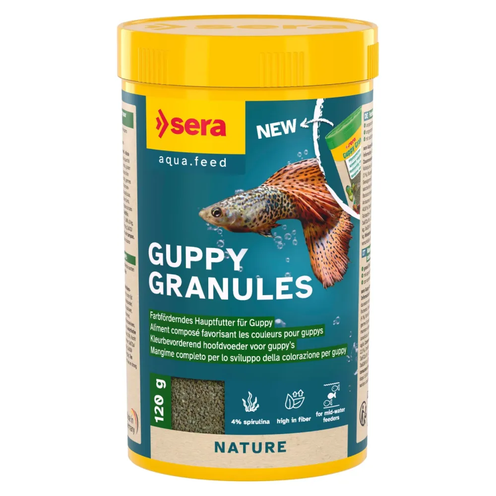 sera Guppy Gran Nature Pflanzenfutter - 120 g
