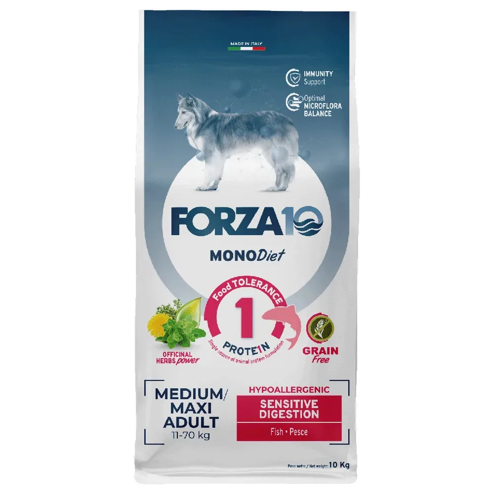 Forza 10 Diet Mono Medium & Large Sensitive Digestion mit Fisch - Sparpaket: 2 x 10 kg