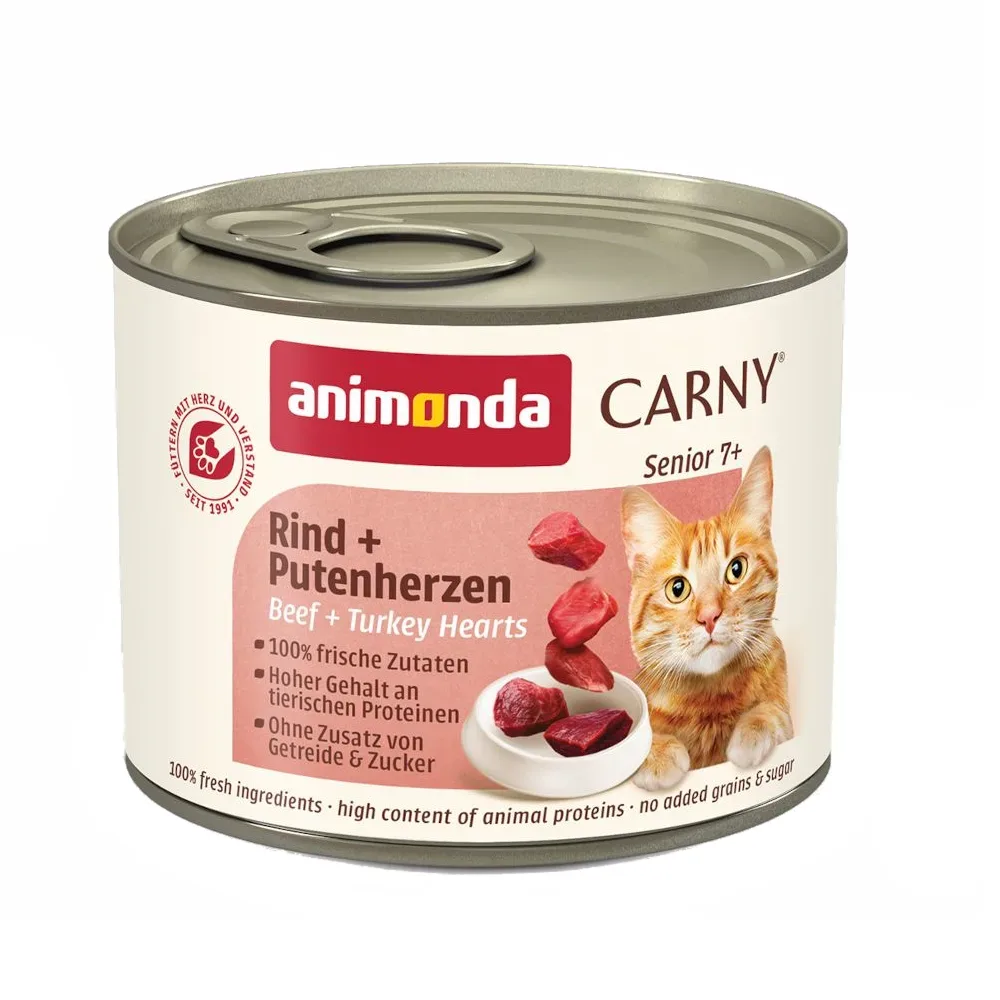 Sparpaket Animonda Carny Senior 12 x 200 g - Rind & Putenherzen