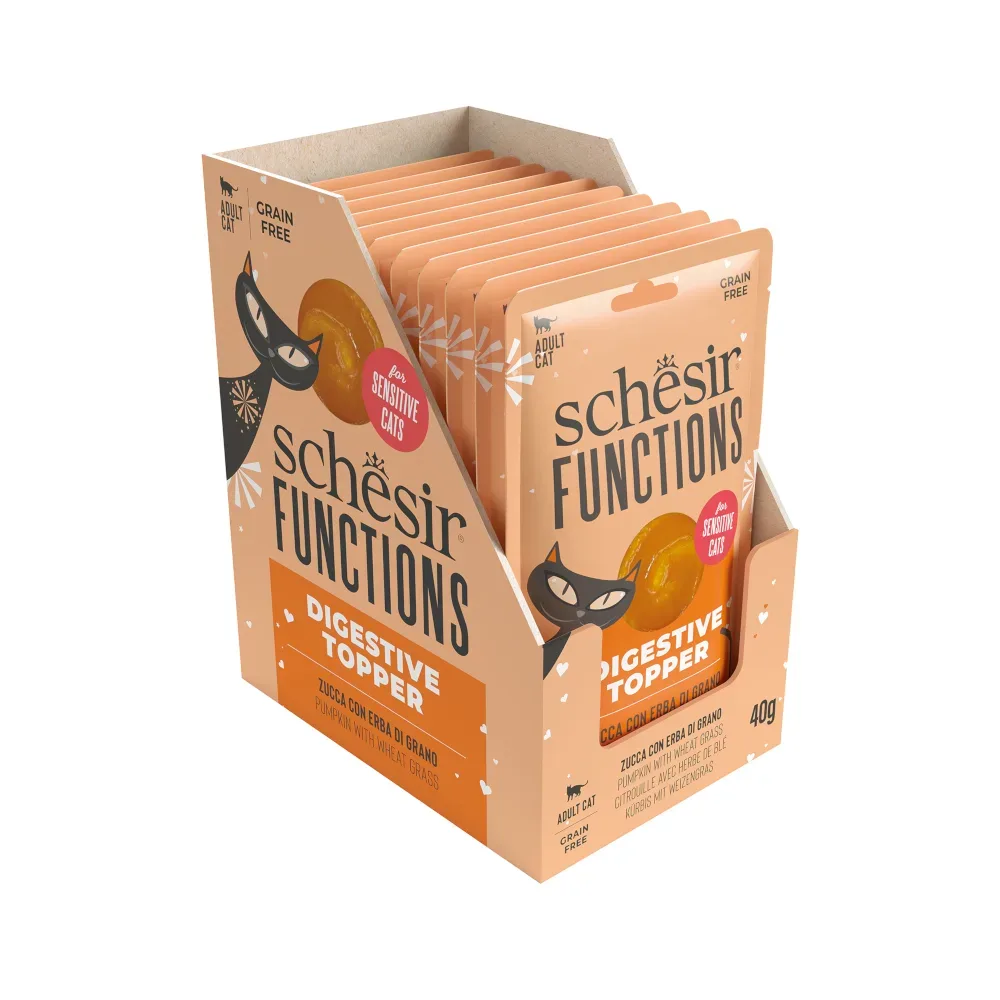 Schesir Functions Digestive Topper 12 x 40 g - Kürbis mit Weizengras